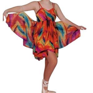 Costume Gallery 16248 Rainbows in the Sky Size large child recital tap dance